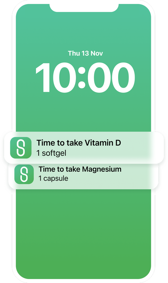 SuppleTrack App - Lock Screen Notifications